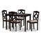 Baxton Studio Ruth Beige Upholstered and Brown Finished 5-Piece Dining Set 142-8027-8026 - alternate 5
